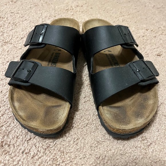 Men Birkenstock Arizona Soft Footbed Sandals in Black